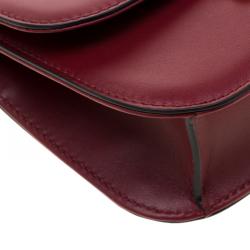 Pre Owned Valentino Rubino Leather Small Glam Lock Chain Shoulder Bag