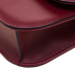 Pre Owned Valentino Rubino Leather Small Glam Lock Chain Shoulder Bag