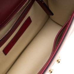 Pre Owned Valentino Rubino Leather Small Glam Lock Chain Shoulder Bag