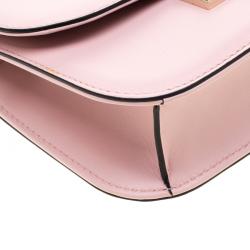 Pre Owned Valentino Water Rose Leather Small Glam Lock Chain Shoulder Bag