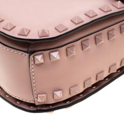 Pre Owned Valentino Poudre Leather Rockstud Shoulder Bag