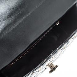 Pre Owned Valentino Black Quilted Coated Fabric Medium Rockstud Spike Chain Shoulder Bag