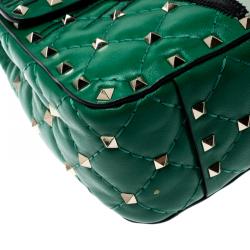 Pre Owned Valentino Multicolor Quilted Leather Tiger Inlay Medium Rockstud Spike Chain Shoulder Bag