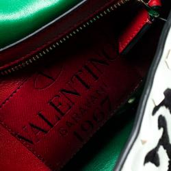 Pre Owned Valentino Multicolor Quilted Leather Tiger Inlay Medium Rockstud Spike Chain Shoulder Bag