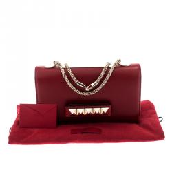 Pre Owned Valentino Rosso Leather Va Va Voom Chain Shoulder Bag