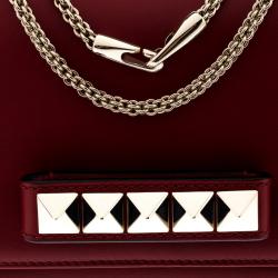 Pre Owned Valentino Rosso Leather Va Va Voom Chain Shoulder Bag