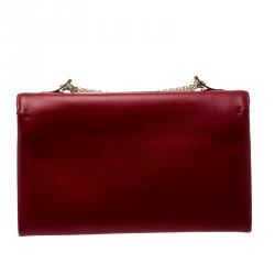 Pre Owned Valentino Rosso Leather Va Va Voom Chain Shoulder Bag