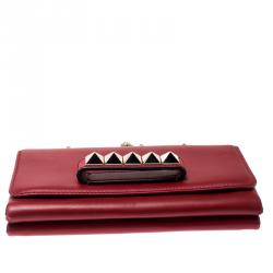 Pre Owned Valentino Rosso Leather Va Va Voom Chain Shoulder Bag