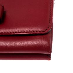 Pre Owned Valentino Rosso Leather Va Va Voom Chain Shoulder Bag