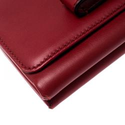 Pre Owned Valentino Rosso Leather Va Va Voom Chain Shoulder Bag