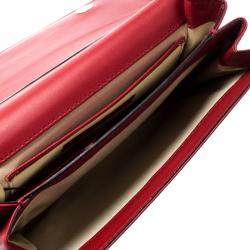 Pre Owned Valentino Rosso Leather Va Va Voom Chain Shoulder Bag