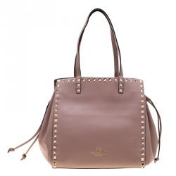 Pre Owned Valentino Poudre Leather Rockstud Tote