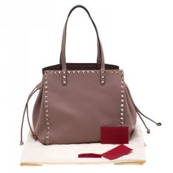 Pre Owned Valentino Poudre Leather Rockstud Tote