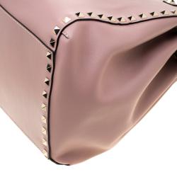 Pre Owned Valentino Poudre Leather Rockstud Tote