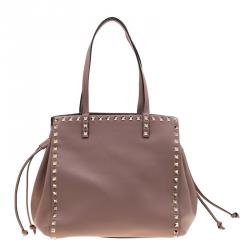 Pre Owned Valentino Poudre Leather Rockstud Tote