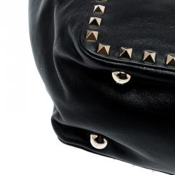Pre Owned Valentino Black Leather Rockstud Trapeze Tote