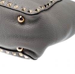 Pre Owned Valentino Perla Leather Small Rockstud Trapeze Tote