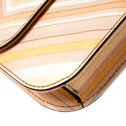 Pre Owned Valentino Multicolor Mandarin Sorbet Leather Small Rockstud 1975 Lock Chain Shoulder Bag