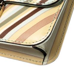 Pre Owned Valentino Multicolor Green Tea Sorbet Leather Mini Rockstud 1975 Lock Chain Shoulder Bag