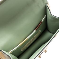 Pre Owned Valentino Multicolor Green Tea Sorbet Leather Mini Rockstud 1975 Lock Chain Shoulder Bag