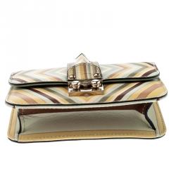 Pre Owned Valentino Multicolor Green Tea Sorbet Leather Mini Rockstud 1975 Lock Chain Shoulder Bag