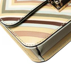 Pre Owned Valentino Multicolor Green Tea Sorbet Leather Mini Rockstud 1975 Lock Chain Shoulder Bag