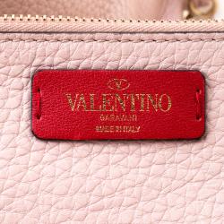 Pre Owned Valentino Poudre Leather Small Rockstud Bucket Bag