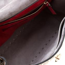 Pre Owned Valentino Perla Quilted Crackle Leather Rockstud Spike Chain Shoulder Bag