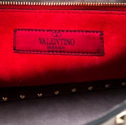 Pre Owned Valentino Perla Quilted Crackle Leather Rockstud Spike Chain Shoulder Bag