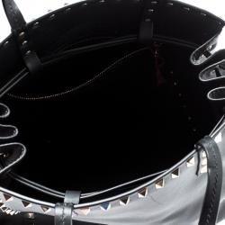 Pre Owned Valentino Black Leather Rockstud Tote