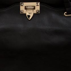 Pre Owned Valentino Black Leather Rockstud Trapeze Tote