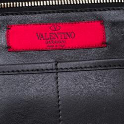 Pre Owned Valentino Black Leather Rockstud Trapeze Tote