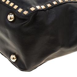 Pre Owned Valentino Black Leather Rockstud Trapeze Tote