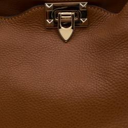 Pre Owned Valentino Light Cuir Leather Rockstud Trapeze Tote