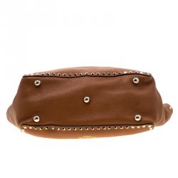 Pre Owned Valentino Light Cuir Leather Rockstud Trapeze Tote