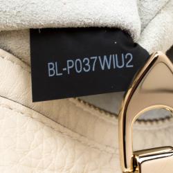 Pre Owned Valentino Al Campione/LightIvory Leather Rockstud Embroidered Tote