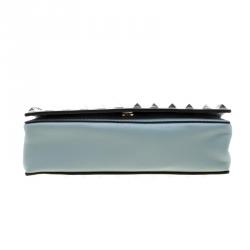 Pre Owned Valentino Nube Leather Rockstud Chain Clutch Bag