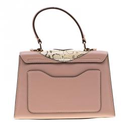 Pre Owned Valentino Dusty Rose/Roccia Ayers Leather Top Handle Bag