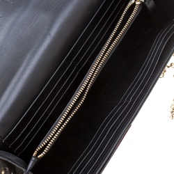 Pre Owned Valentino Black Quilted Leather Rockstud Chain Clutch