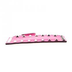 Pre Owned Valentino Pink Orchid Leather Rockstud Zip Wallet