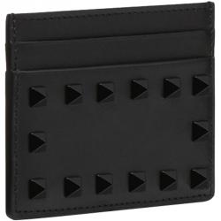 Pre Owned Valentino Black Leather Rockstud Cardholder