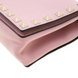 Pre Owned Valentino Loto Leather Rockstud Chain Clutch Bag