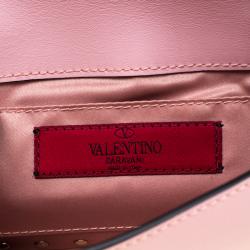 Pre Owned Valentino Loto Leather Rockstud Chain Clutch Bag