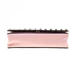 Pre Owned Valentino Loto Leather Rockstud Chain Clutch Bag