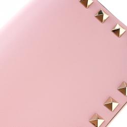 Pre Owned Valentino Loto Leather Rockstud Chain Clutch Bag