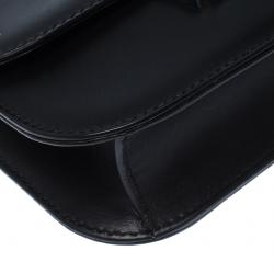 Pre Owned Valentino Black Leather Small Glam Lock Chain Shoulder Bag