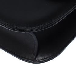 Pre Owned Valentino Black Leather Small Glam Lock Chain Shoulder Bag