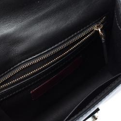 Pre Owned Valentino Black Leather Small Glam Lock Chain Shoulder Bag