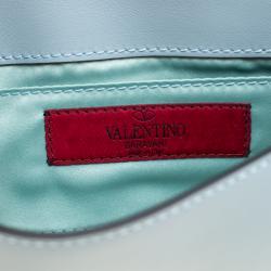 Pre Owned Valentino Nube Leather Rockstud Chain Clutch Bag