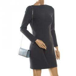 Pre Owned Valentino Nube Leather Rockstud Chain Clutch Bag